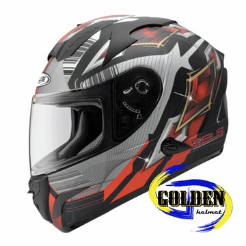 ZEUS 806F II58 消光黑紅 全罩安全帽 (內藏墨鏡)