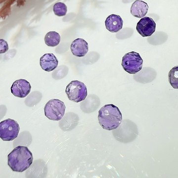 💕 𝓒. 𝓣 晶寶💕紫水晶 切面 圓柱 水晶 4.2mm 單珠 隨形 散珠 diy 設計 有孔洞