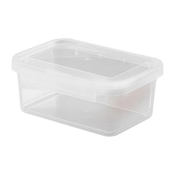 荷生活 透明翻蓋式單扣密封防串味保鮮盒 食品級可疊加食材分類收納盒-大號2入