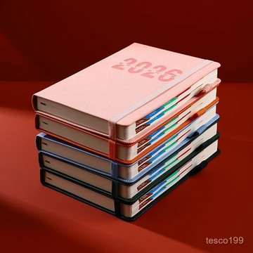 臺灣🚍8H出🉑2026新款日程本A5效率時間管理ins年計劃本定製辦公記事每日綁帶 8CIP