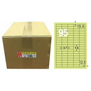 【龍德】A4三用電腦標籤 14x37mm 淺綠色1000入 / 箱 LD-873-G-B【APP滿額下單10%點數(單一帳號最高1500點)】8/31止