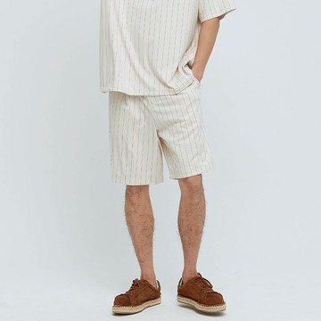 REBOOT-甦活機能打褶條紋五分短褲(男)-麥加橙