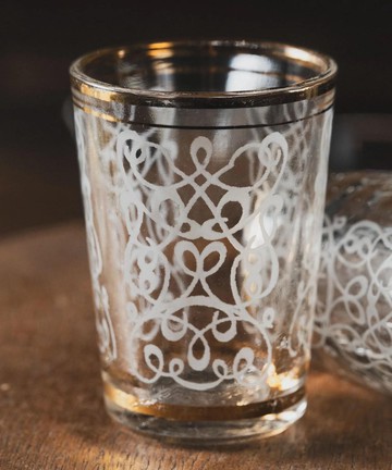 水晶鑽刻花紋杯