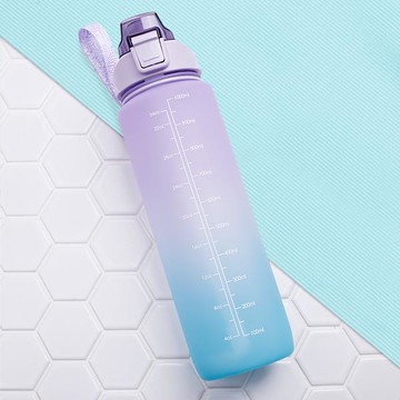 日光生活漸層粉彩運動水壺1000ml-紫