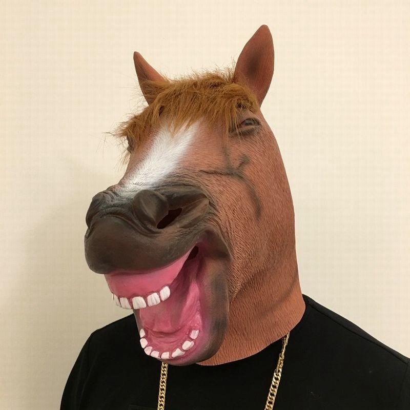 仮装マスク 変身マスク ハロウィン コスプレ衣装 コスプレ 動物 アニマル 馬 ウマ うま 馬人間 マスク 変身 仮装 イベント パーティー パーティ 通販 Lineポイント最大get Lineショッピング