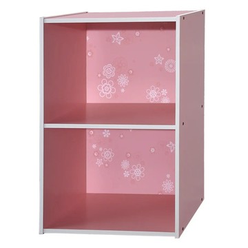 EASYHOME 花系列 兩層開放式收納櫃  粉色  42 x 28.5 x 60cm