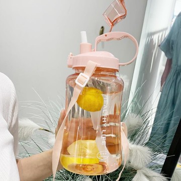 便攜刻度量杯式水杯女帶吸管可愛夏天大容量塑料可愛喝水時尚上班