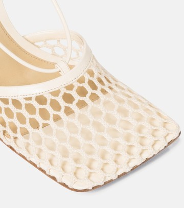 Bottega Veneta Stretch leather-trimmed mesh pumps