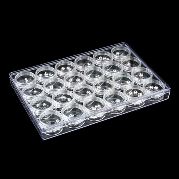 散珠銀飾收納盤帶蓋防氧化24格子收納盒亞克力有機盤珠寶盒首飾盒