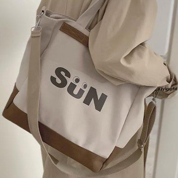 手提包 大學生上課單肩包2023新款包包手提帆布包大容量斜挎包休閑托特包