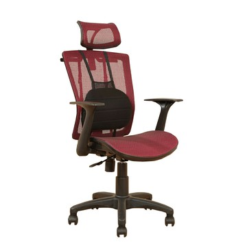 《DFhouse》曼德森-氣墊腰枕辦公椅 紅色