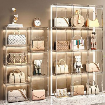 包包收納盒家用透明展示柜防塵防潮品香水收納柜亞克力展示盒
