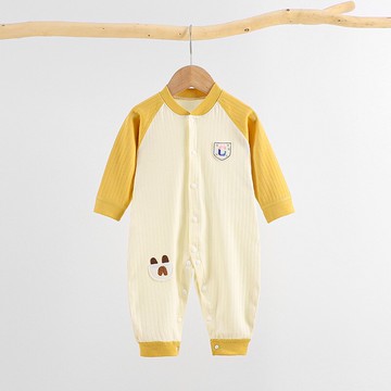 嬰兒連體衣春秋純棉無骨縫男女寶寶春夏裝長袖衣服薄款0-6個月3