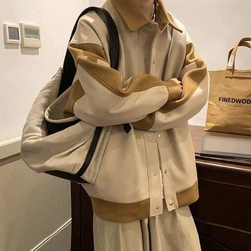 男士加厚夾克風衣韓版潮流英倫中長款呢子外套男士秋季外套穿搭刷毛外套 外套男 薄款外套 韓系