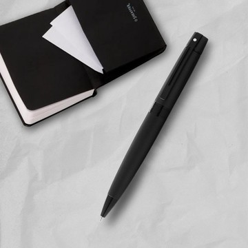 【SHEAFFER】300系列霧黑原子筆+A6筆記本禮盒 免費刻字(原廠正貨