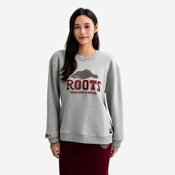 Roots女裝- HERITAGE 圓領上衣  (混色灰)