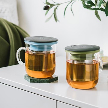 泡茶玻璃杯350ml 2.0 (共4色) 黑+灰