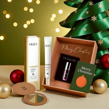 聖誕限定1+1禮盒 🦌【MOOWOH慕沃珍選】VIVACY精靈之吻潤唇霜禮盒(贈緊緻V精華體驗2ml+皮革隨身鏡+祝福卡)