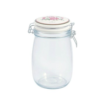 WUZ 丹麥GreenGate Leonora white 玻璃儲物罐1L