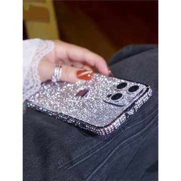 爆閃閃鉆金屬邊框適用蘋果iPhone16promax手機殼plus高級感15高端2025女款新款12鑲鉆水鉆網紅薄款14奢華13粉