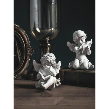 【曼塔】美式復古做舊天使工藝品北歐擺件裝飾客廳小雕塑