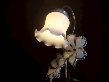 【老時光 OLD-TIME】早期二手日本進口玻璃花朵桌燈