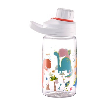 Tritan 旋蓋兒童水壺 450ml  恐龍 白色  1個