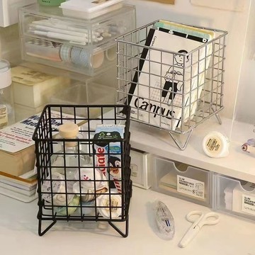 臺灣嚴選收納筐ins 大容量桌麵北歐鐵藝咖啡膠囊收納盒置物框化妝品收納籃