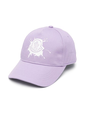 Moncler Enfant - logo-print cotton baseball cap - kids - Cotton/Cotton - L - Purple