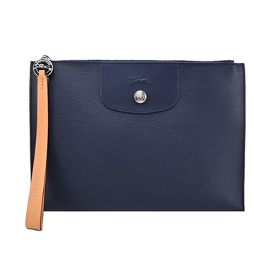 LONGCHAMP LE PLIAGE CITY系列PVC帆布手拿包(海軍藍)