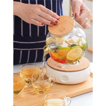 玻璃水壺耐高溫高硼硅花茶高透熱大簡約小清新透明兩個單個雙層杯