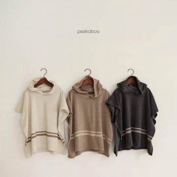 peekaboo 吸水粗條紋連帽浴巾｜兒童浴巾 嬰兒浴巾 兒童罩衫 海灘巾 女童 男童 韓國童裝