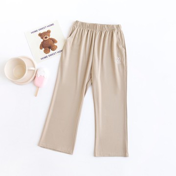 FANMOU - 冰絲涼感雙口袋喇叭內搭褲-小兔子-卡其色