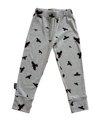 Moi Kids 冰島有機棉童裝長褲12M至18M淺灰大渡鴨