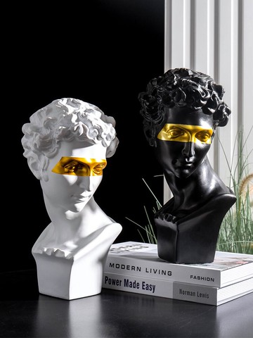 歐式創意藝術品人像雕塑客廳玄關酒柜家居裝飾品大衛雕像樹脂擺件