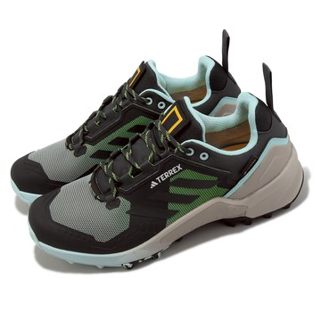 [ACS] adidas 越野跑鞋 Terrex Swift R3 GTX x NATG 男鞋 黑 綠 防水 聯名 馬牌輪胎底 IF7920