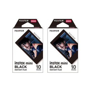 富士 instax mini 黑色邊框底片 2盒 (2入共20張)