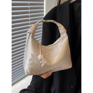 新中式國風刺繡包包女2025春季新款高級感小眾設計腋下百搭手提包