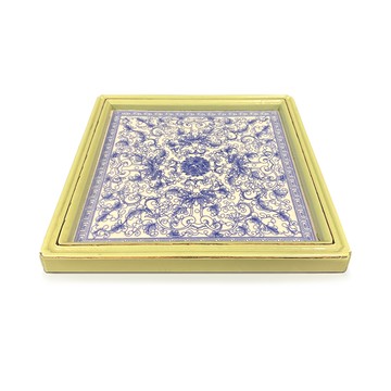 【C'est Chic】柏詩南景德鎮青花瓷方茶盤-幅30.5cm-4色可選風化豆綠