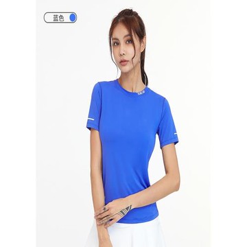 夏季瑜伽服女寬松運動訓練短袖速干t恤戶外專業跑步網紅健身上衣