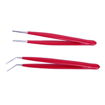 Pro'sKit 寶工 塑膠套柄不銹鋼鑷子2件組 145mm  1組  單一顏色