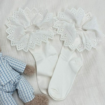 日系蘿莉塔風格花邊中筒襪 939418