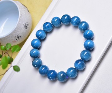 純天然藍磷灰石圓珠手鏈 珠徑12.5mm