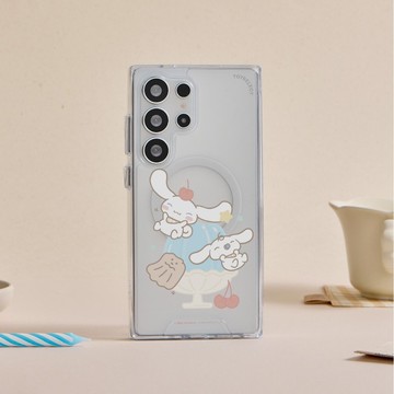 奶油家族x大耳狗果凍溜滑梯防摔透明SAMSUNG手機殼