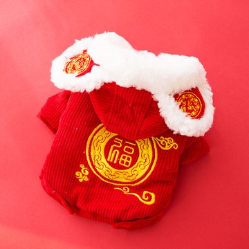 新年狗狗衣服秋冬裝寵物小型幼犬比熊博美雪納瑞過年貓咪【不二雜貨】