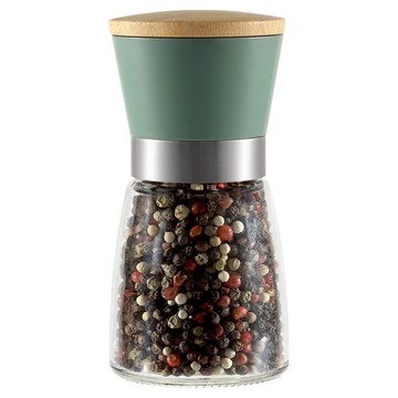 日式竹蓋玻璃胡椒研磨罐 豆沙綠  170ml  1個