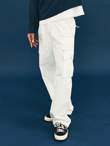 String Cargo Wide-Fit Pants [2 Colors]