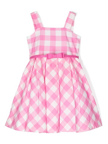 Monnalisa - gingham flared dress - kids - Cotton/Cotton/Polyamide - 6 - Pink