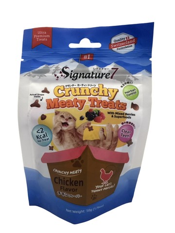 【拉拉寵物小舖】Signature7 心寵 貓用香脆點心餅 50g 貓餅 貓潔牙餅 幫助齒齦健康 高含量蛋白質
