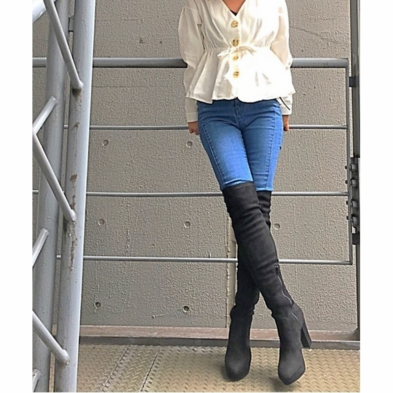 R E R E ストーム付きストレッチニーハイブーツ Women シューズ ブーツ 通販 Lineポイント最大0 5 Get Lineショッピング